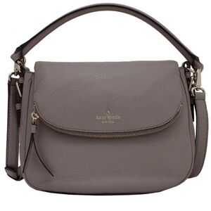 Kate Spade Cobble Hill Devin Crossbody Gray Leather with Shoulder Strap